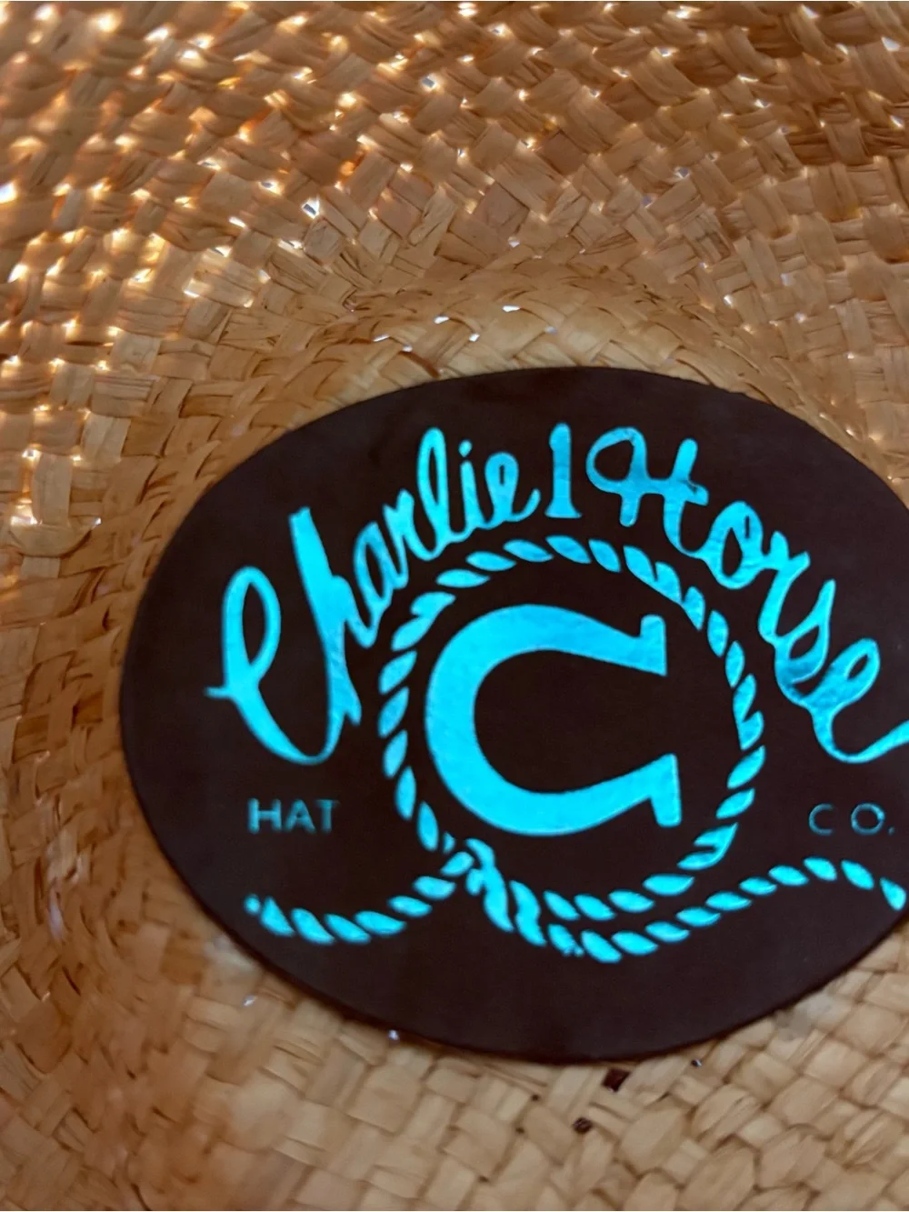 Handcrafted Beaded Flower Cowboy Hat - & Turquoise on Brown